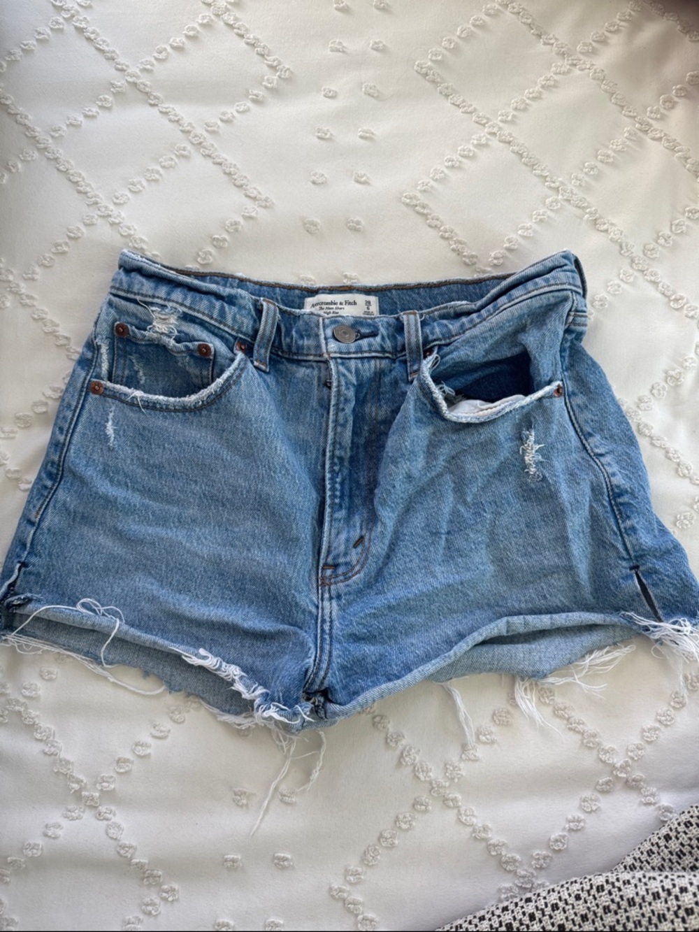 Abercrombie High Rise Mom Denim Shorts